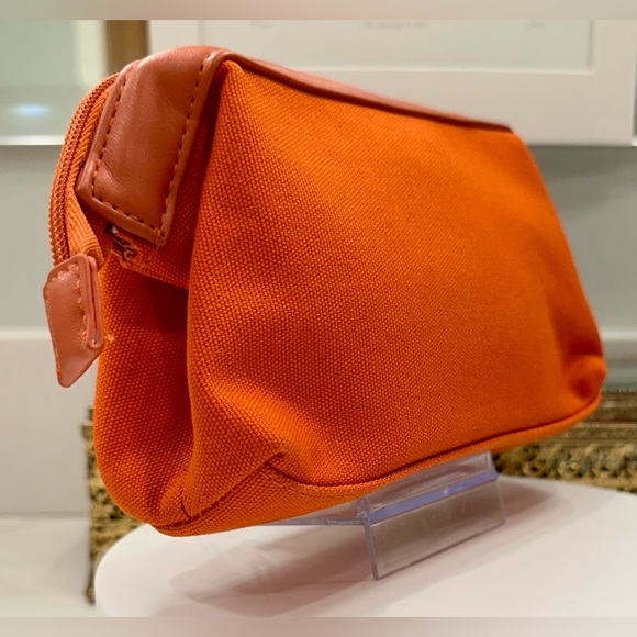 Ettinger for ANA - Orange Canvas/Leather Cosmetic/Travel Bag & Hideaway Tote EUC - Picture 6 of 16